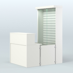 Мини павильон для торговли с большой застекленной эко-панелью СЛОТ №9 (2 кв.м), Белый