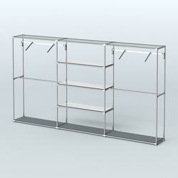 Торговая система ХРОМ без ДСП 3600 мм с зеркальными полками и поручнями №10, Темно-Серый