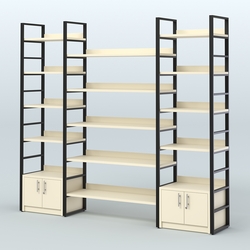 Комбо стеллажей с полками STRONG - АЛЬФА №3 (2560 мм), Крем Вайс