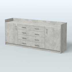 Тумба трехсоставная с ящиками Венди, Метрополитан Грей