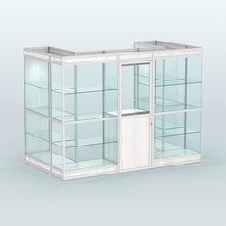 Павильон из профиля пристенный №2в (4,05 кв. м), Ясень Анкор светлый