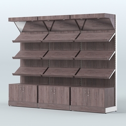 Стеллаж для хлеба и выпечки с тремя трехсекционный Феникс №2, Ясень Анкор темный