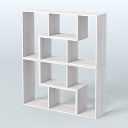 Торговый стеллаж Лофт №2 средний четырех- модульный, Ясень Анкор светлый