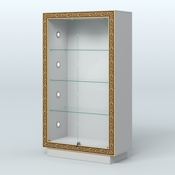 Низкая закрытая витрина с декором НБА-5С, Серый