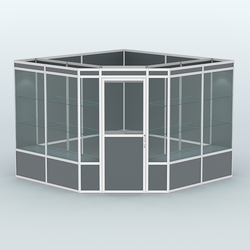 Павильон из профиля угловой №8а (9 кв.м), Темно-Серый