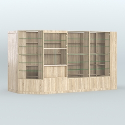 Угловой торговый павильон из ДСП СЭСП №6 (8, 82 кв.м), Дуб сонома