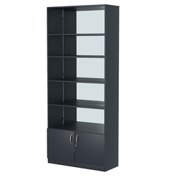Стеллаж из ДСП с 4-мя полками 350x900 мм серии LEVEL-4 №13-2 (З/C - ЗЕРКАЛО), Антрацит