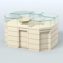 Торговый островок GOLD №1 (3,13 кв.м), Крем Вайс