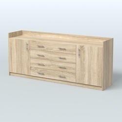 Тумба трехсоставная с ящиками Венди, Дуб Сонома