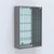 Витрина настенная №202-2А высокая с зеркалом Темно-Серый