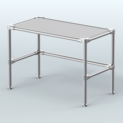 Стол малый D-41 с полкой ДСП 16мм, Серый