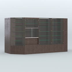 Угловой торговый павильон из ДСП СЭСП №6 (8, 82 кв.м), Орех