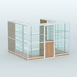 Павильон из профиля пристенный №5г (6,75 кв. м), Дуб Канзас коричневый