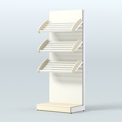 Стеллаж для хлеба и выпечки с тремя наклонными полками СХНП-01, Крем Вайс + Белый