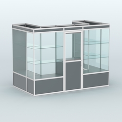 Павильон из профиля пристенный №2а (4,05 кв. м), Темно-Серый