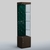 Высокая стеклянная витрина КАПИТОНЕ №2 Дуб Венге  + Велюр Tiffany 10 Dk. Green