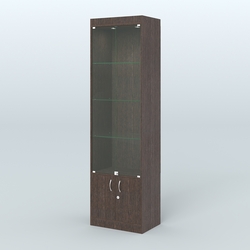 Витрина из ДСП с дверками для аптеки №2-400-1, Дуб Венге