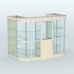 Павильон из профиля пристенный №4в (4,05 кв. м), Крем Вайс