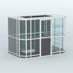 Павильон из профиля пристенный №10г (4,05 кв.м), Антрацит