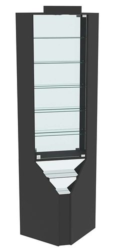 Витрина серии Эталон угловая №3-3 (Внутренний угол, задняя стенка - зеркало), Черный