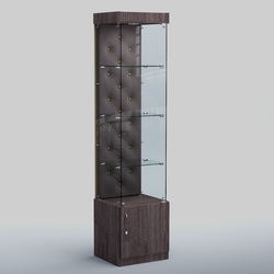 Высокая стеклянная витрина КАПИТОНЕ №2, Ясень темный+16 G