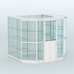 Павильон из профиля пристенный №7г (4,32 кв. м), Ясень Анкор светлый