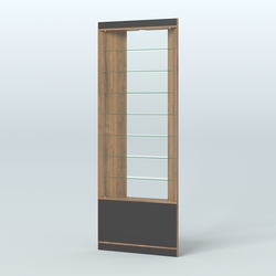 Высокая витрина серии Эконом №305 внешний угол (без дверей), Орех + Черный