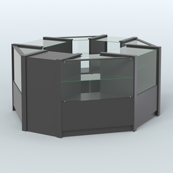 Торговый островок в стиле ЛОФТ восьмиугольный №5 (5,38 кв.м), Черный