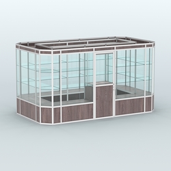 Павильон из профиля островной №3а, Ясень Анкор темный