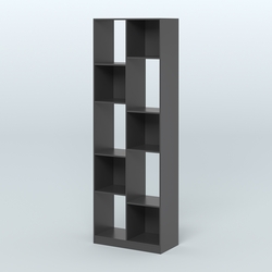 Стеллаж из ДСП серии ЛОФТ №8-1 (зеркальное отражение - Z) , Черный