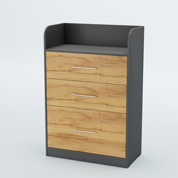 Стойка официанта "Бармен" №2, Темно-Серый  + Дуб Золотистый