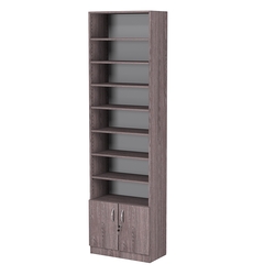 Стеллаж из ДСП с 8-ю полками 300x600 мм серии LEVEL-8 №5 (З/C - ДВП), Ясень Анкор темный