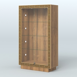 Низкая закрытая витрина с декором НБА-5С, Орех