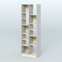 Стеллаж из ДСП серии ЛОФТ №8-2 с полками ДСП, Серый + Крем Вайс