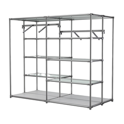 Хромированное вешало ПЛАТФОРМА №3-1 с полками стекло 6мм, Серый