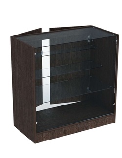 Прилавок из ДСП серии Тандем №4-900 с тремя полками и дверками, Дуб Венге