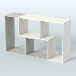 Торговый стеллаж Лофт №1 малый двухмодульный, Метрополитан Грей + Белый