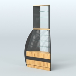 Витрина внешний угол БРИЗ №3, Черный и Дуб Золотистый 10-U1148