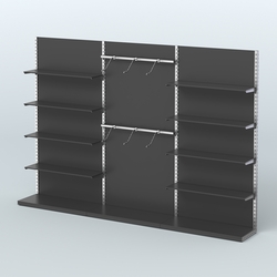 Система ЭЛЕГАНТ №9 пристенная с ДСП (3600 мм), Черный