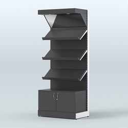 Стеллаж для хлеба и выпечки с тремя наклонными полками, накопителем и фризом Феникс №11ФН, Черный