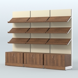 Стеллаж для хлеба и выпечки трехсекционный Феникс №1, Орех + Крем Вайс