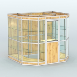 Павильон из профиля пристенный №7в (4,32 кв. м), Дуб Золотистый