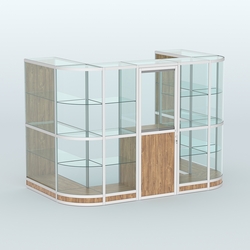 Павильон из профиля пристенный №4г (4,05 кв. м), Дуб Канзас коричневый