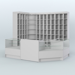 Павильон из витрин, прилавков для продажи чая и кофе №1, Серый