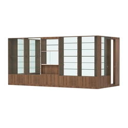 Пристенный торговый павильон из ДСП СЭСП №13 (9, 45 кв.м), Орех