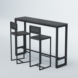 Комплект барный стол "Кофе-брейк" №10 и стулья, Антрацит