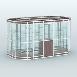 Павильон из профиля островной №5в, Ясень Анкор темный