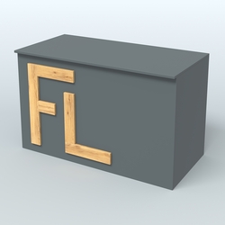 Ресепшн-стол "Фаберлинк" , Темно-Серый  + Дуб Золотистый