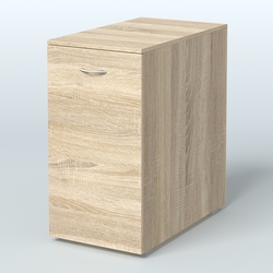 Тумба с выкатной секцией Деко, цвет белый, Дуб Сонома