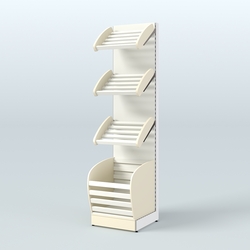 Малый стеллаж для хлеба и выпечки с нижней корзиной Феникс №4К, Крем Вайс + Белый